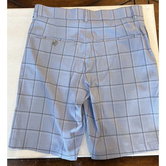 Men’s Callaway‎ Opti-dry Golf Shorts 30W Blue White Square 9” Inseam Worn Once - Picture 2 of 5